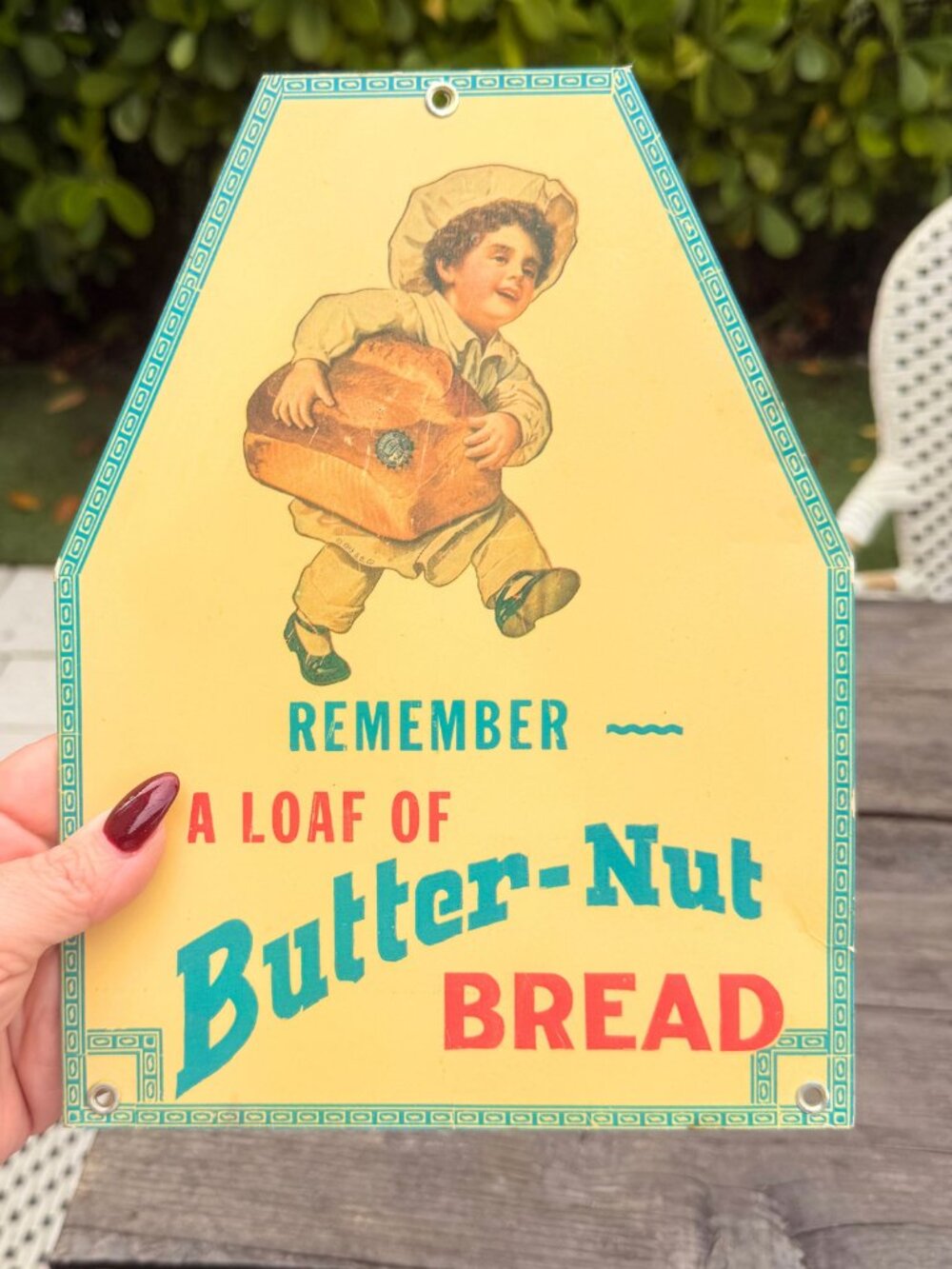 "Remember A Loaf of Butter-Nut Bread" Advertising Metal Reproduction Sign Vint.